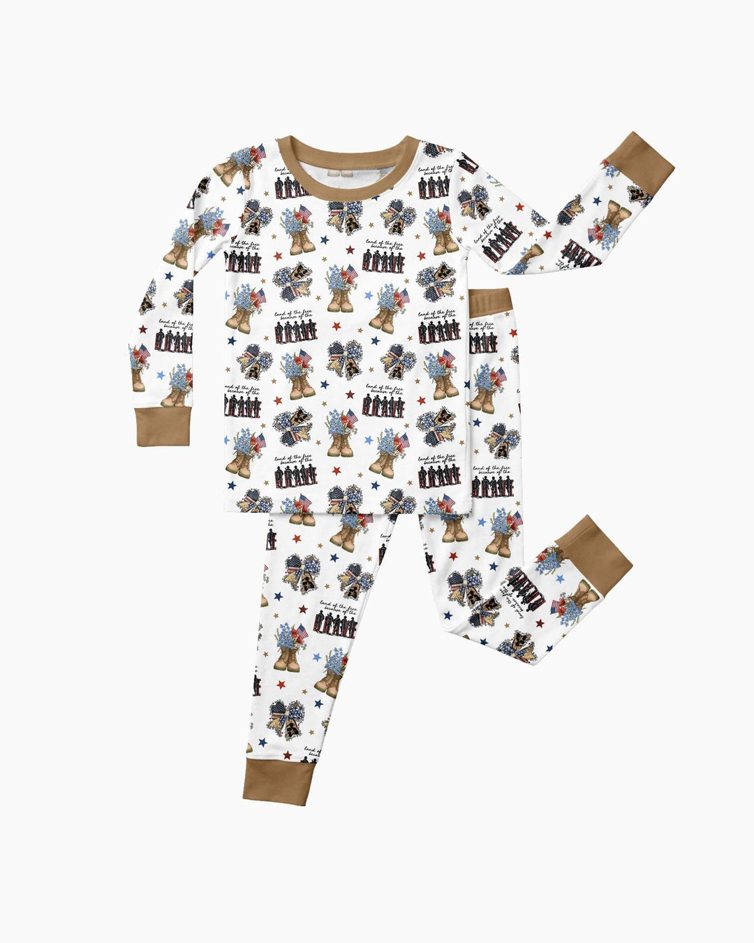 Honor the Brave Family Matching Bamboo Two Piece Long Sleeve Pajama Set