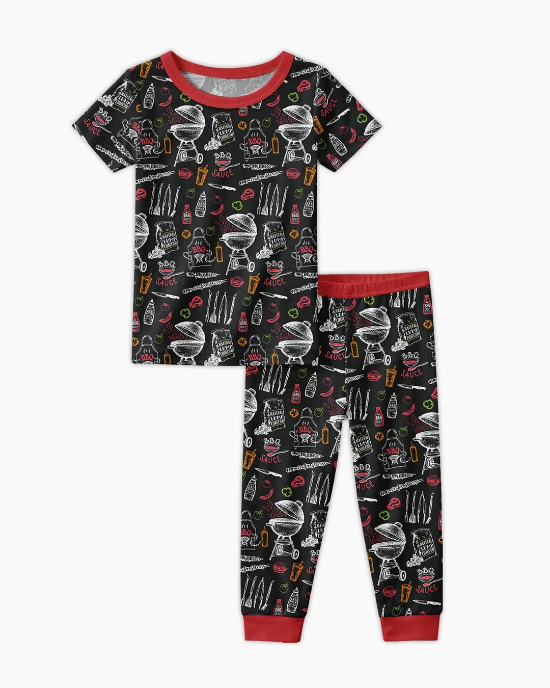 Backyard BBQ Party Family Matching Bamboo Two Piece Short Sleeve Pajama Set