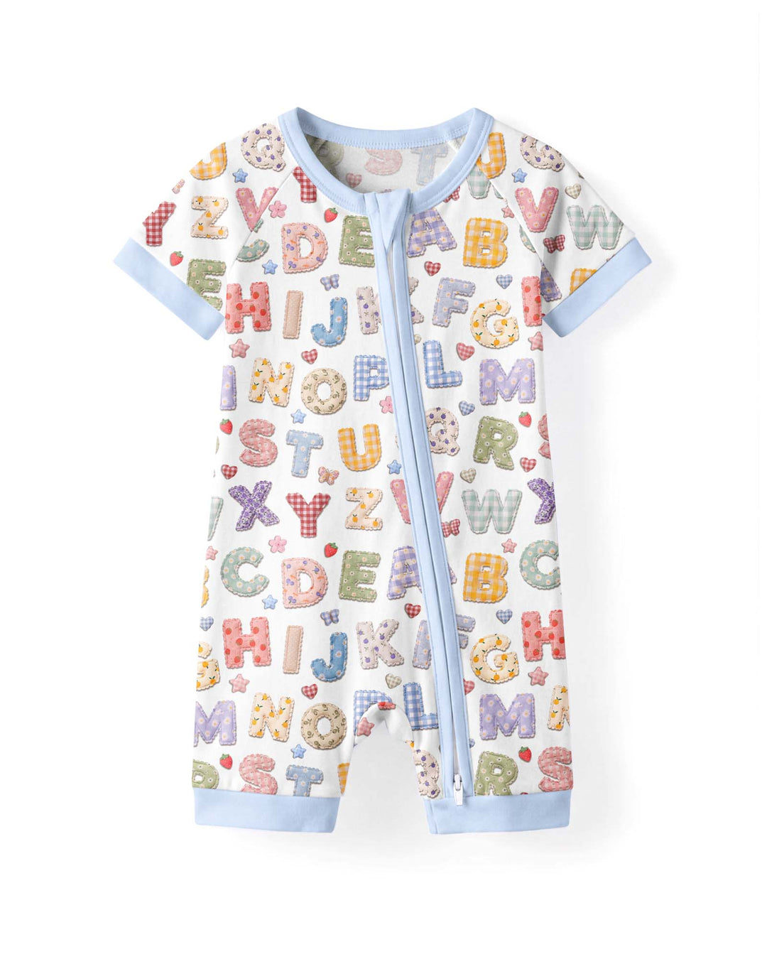 Fabric Alphabet Letters Bamboo Shorty Zippy