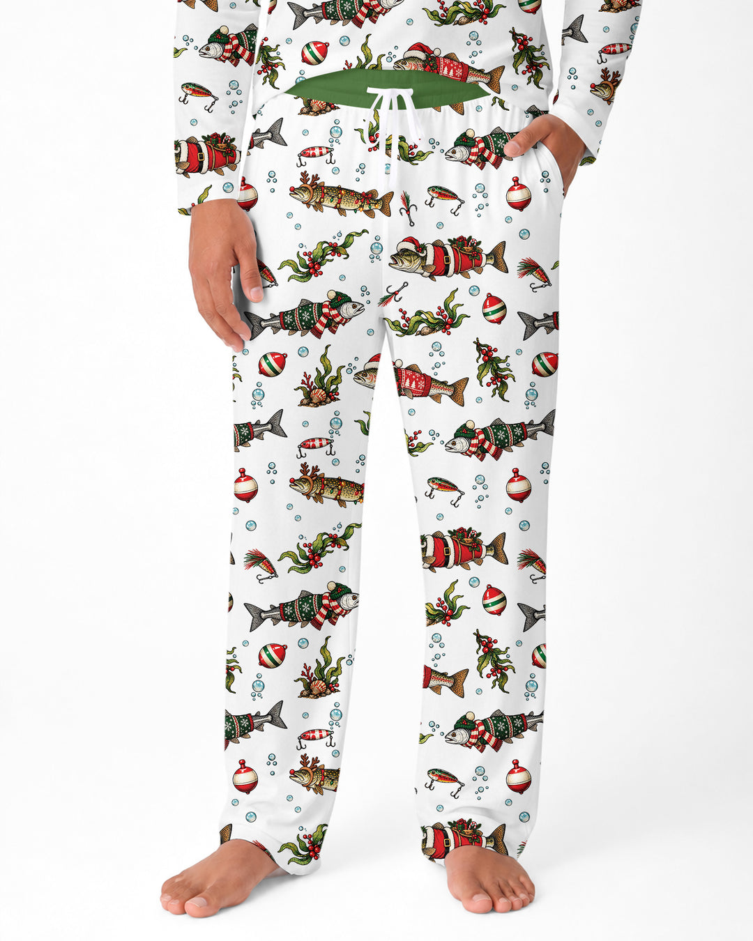 Christmas Trout Fishing Bamboo Men's Pajama Set