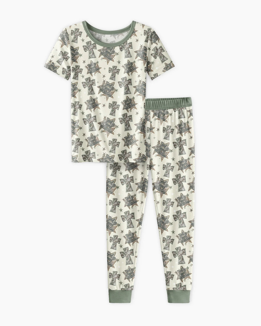 Conjunto de pijama de dos piezas de manga corta de bambú