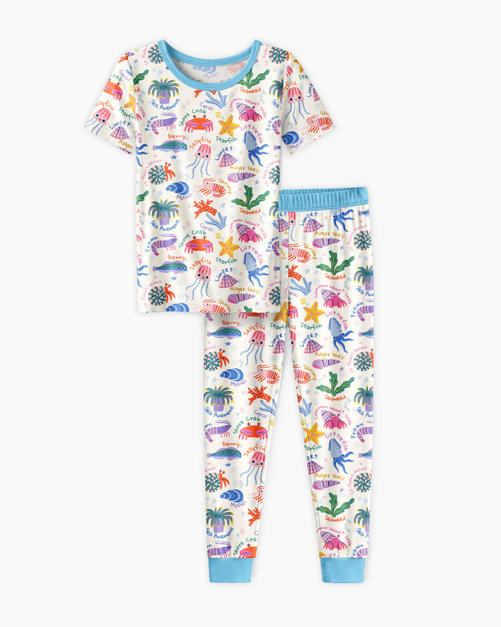 Tide Pool Pals Bamboo Two Piece Short Sleeve Pajama Set