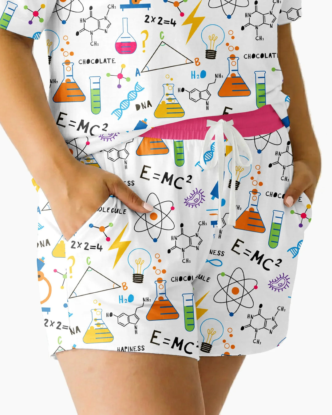 Science Explorer Family Matching Bamboo Women Short Sleeve Short Pajama Set