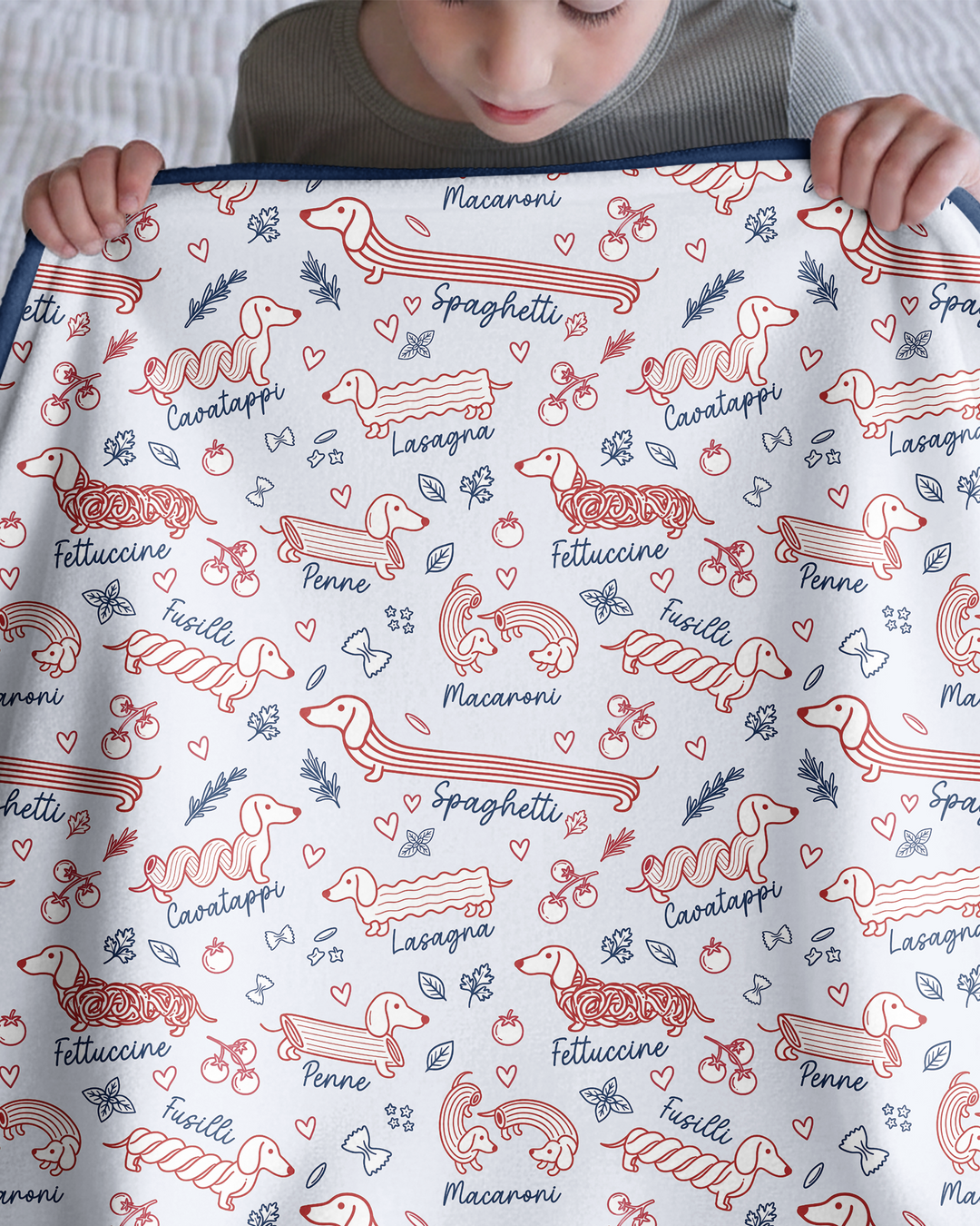 Funny Dachshund Pasta Pups Bamboo Blanket