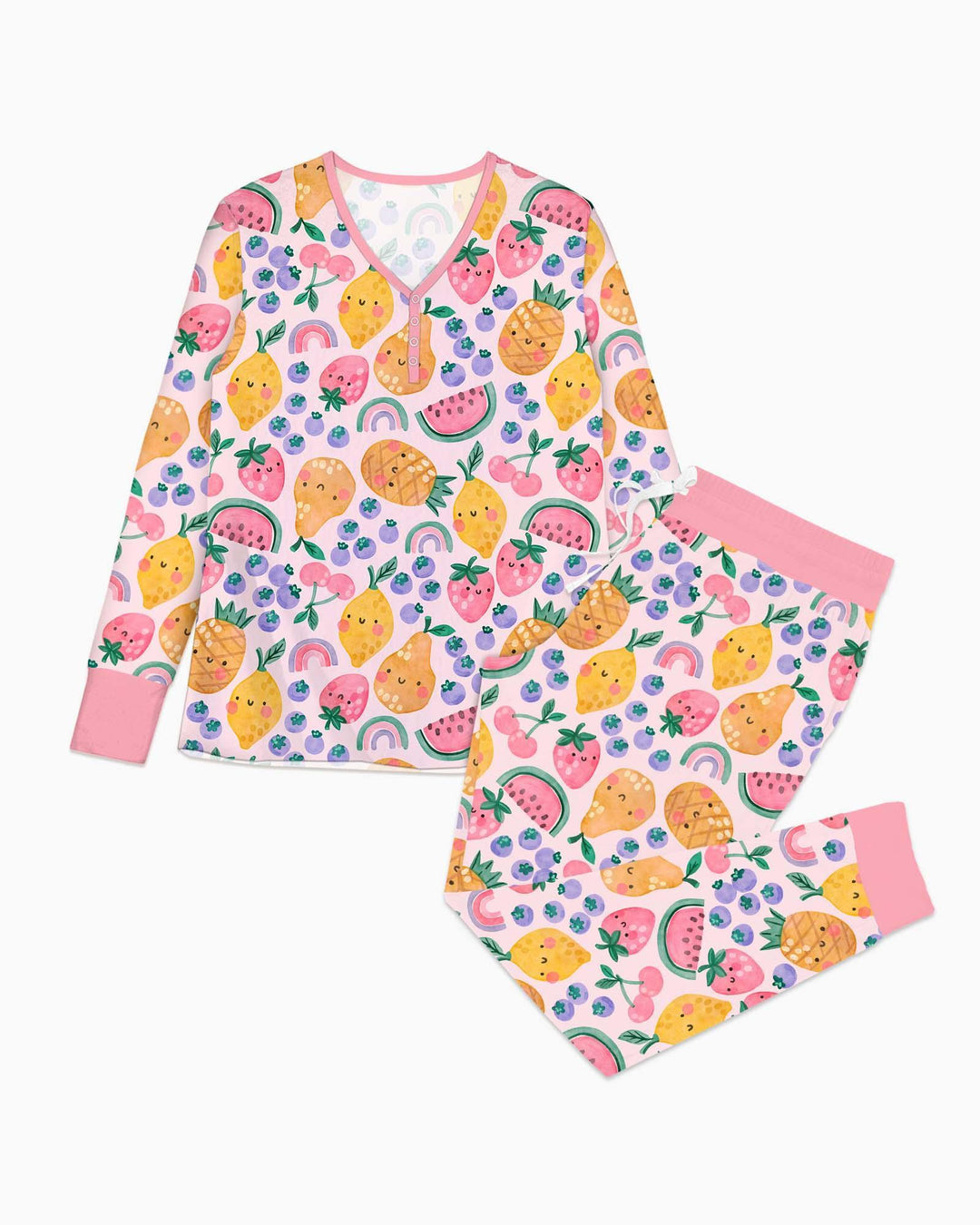Plantilla de conjunto de pijama de mujer de bambú