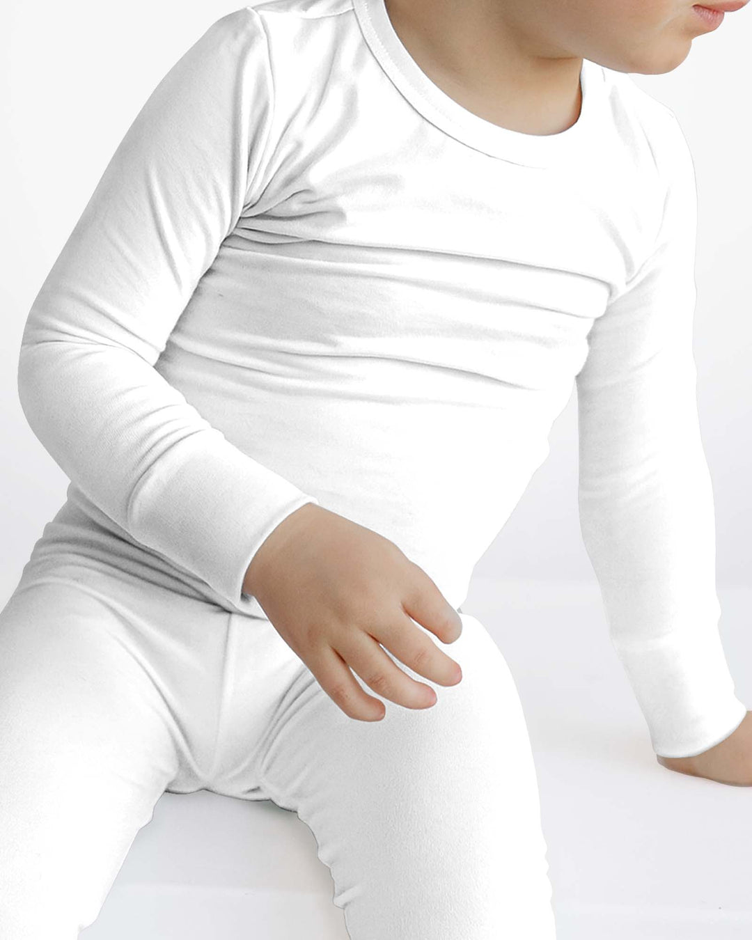 Bambus-Zweiteiler-Pyjama-Set in Weiß