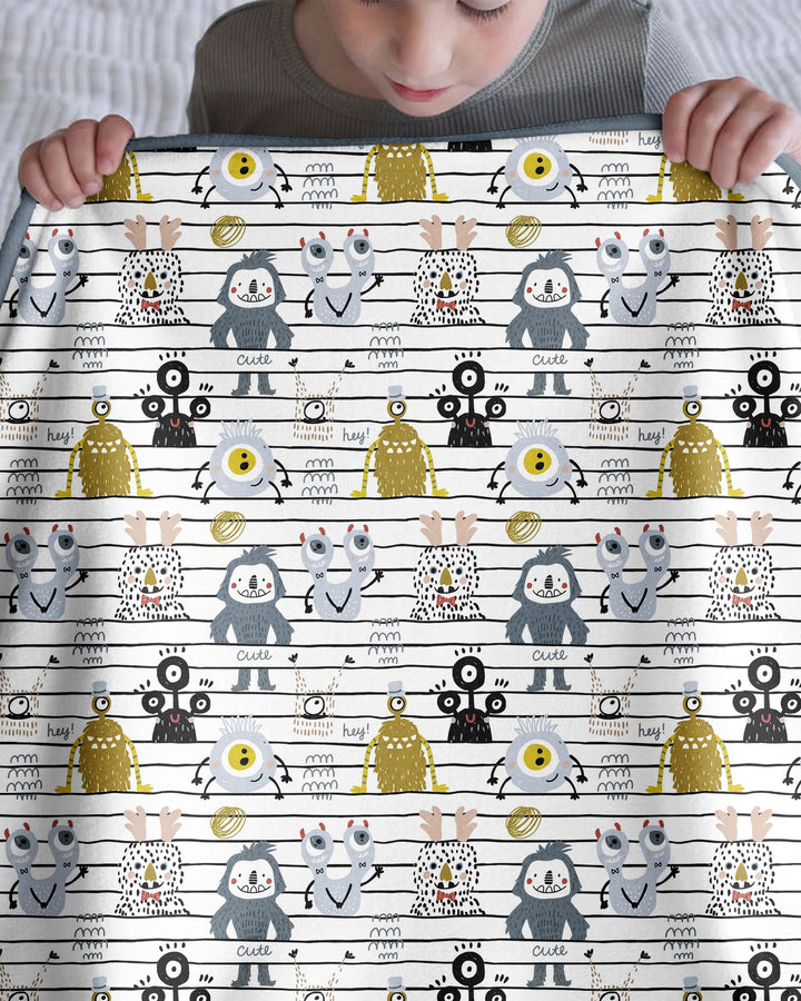 Playful Monster Friends Bamboo Blanket