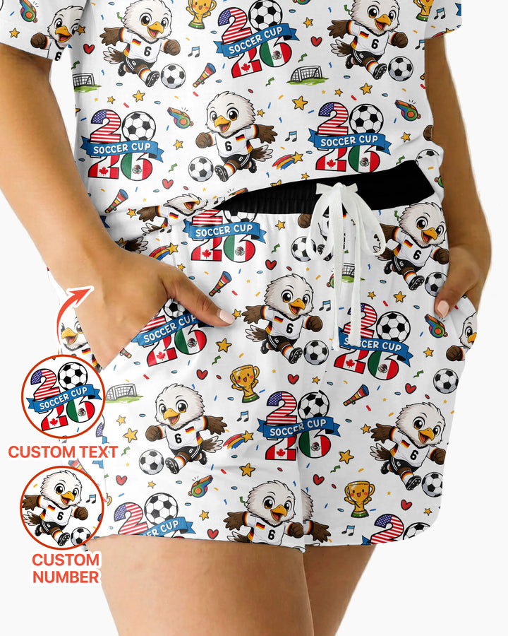 We Are The Champions Soccer Cup 2026 Bamboo Women Short Sleeve Short Pajama Set
