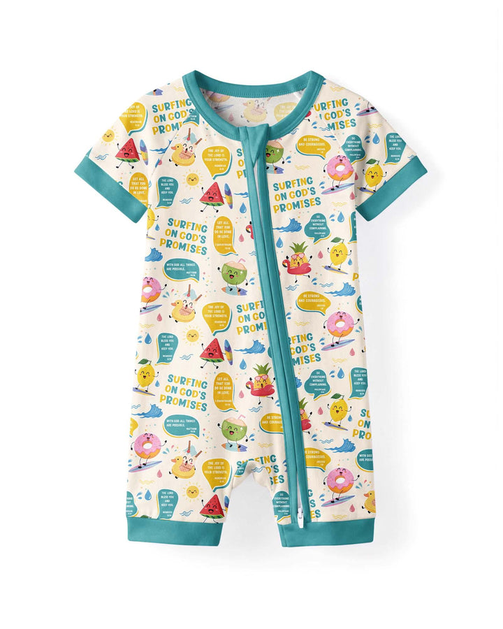 Summer Fruits Surfing On God's Promises Bamboo Shorty Zippy