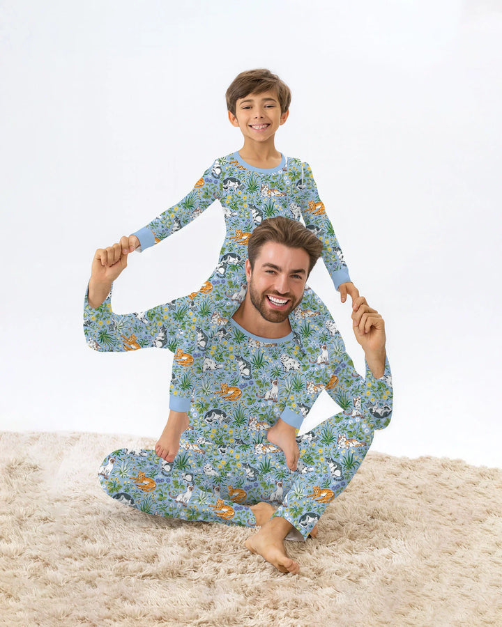 Zweiteiliges Langarm-Pyjama-Set mit Sommerfrüchten