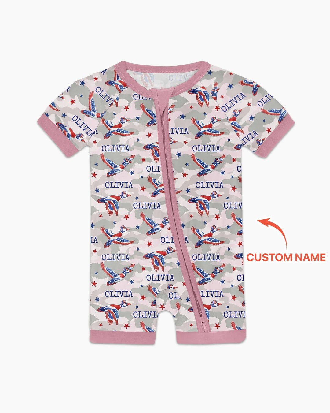 Plantilla PERSONALIZADA de Bambú Pijama Corto con Cremallera