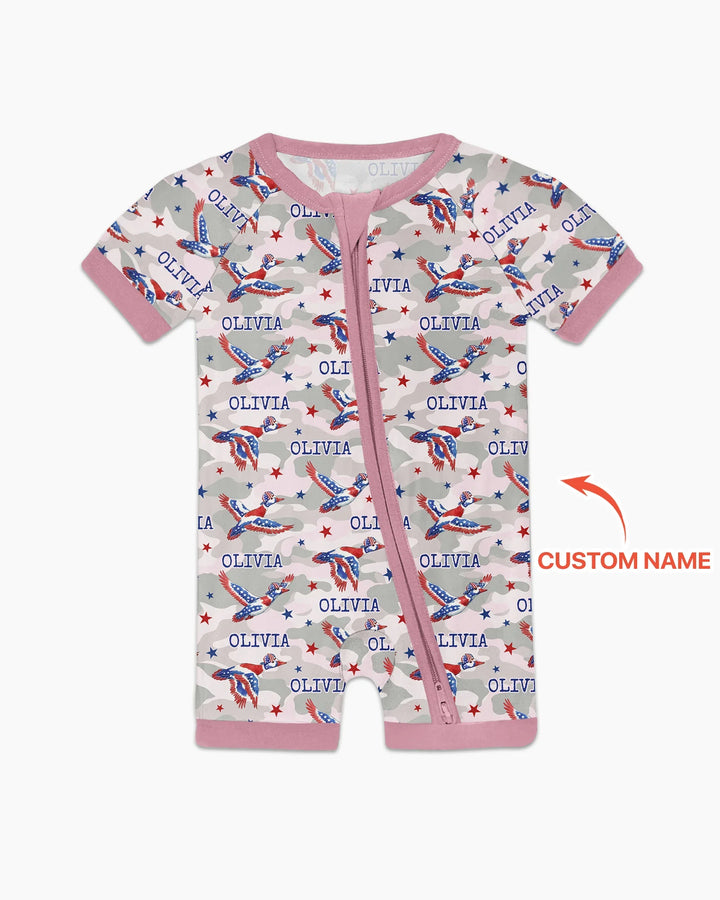 Plantilla PERSONALIZADA de Bambú Pijama Corto con Cremallera