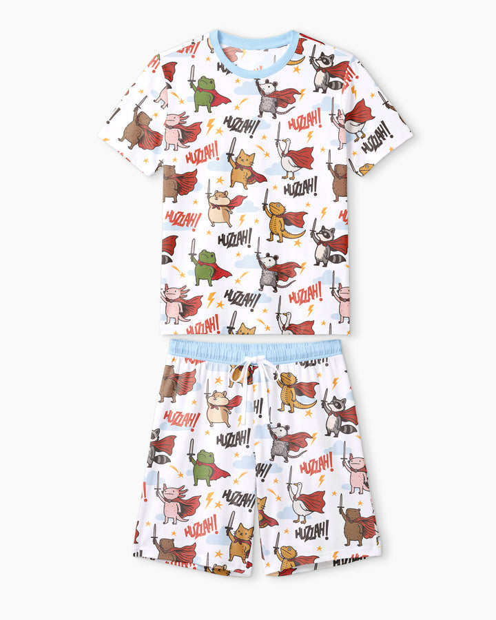 Huzzah! Huzzah! Bamboo Men Short Sleeve Short Pajama Set