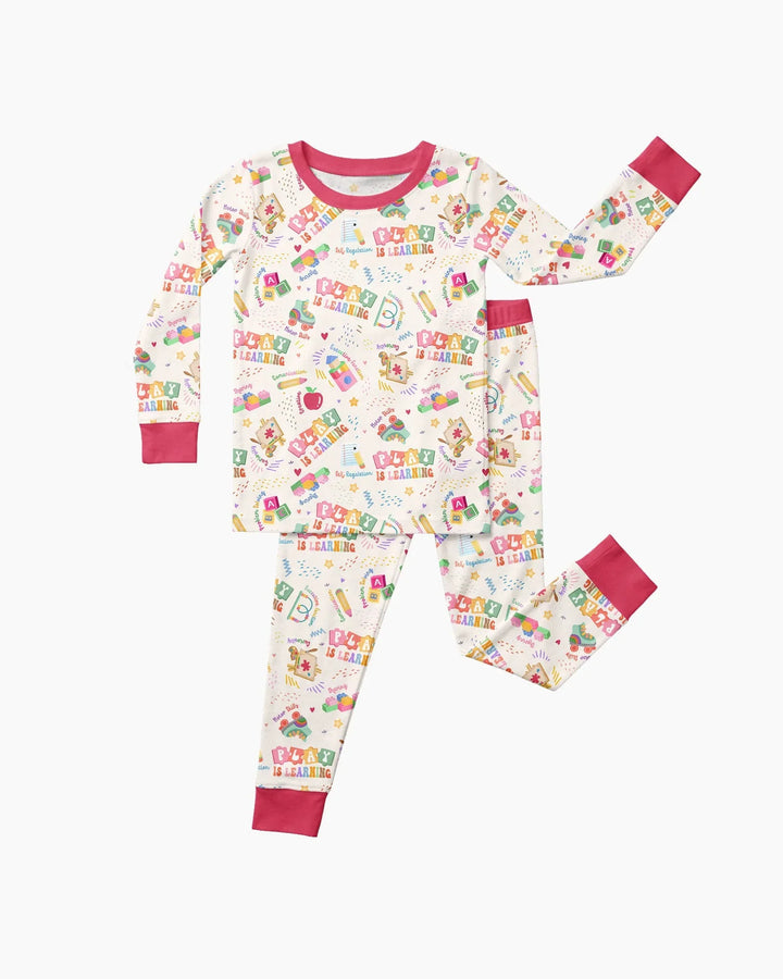 Zweiteiliges Langarm-Pyjama-Set mit Sommerfrüchten
