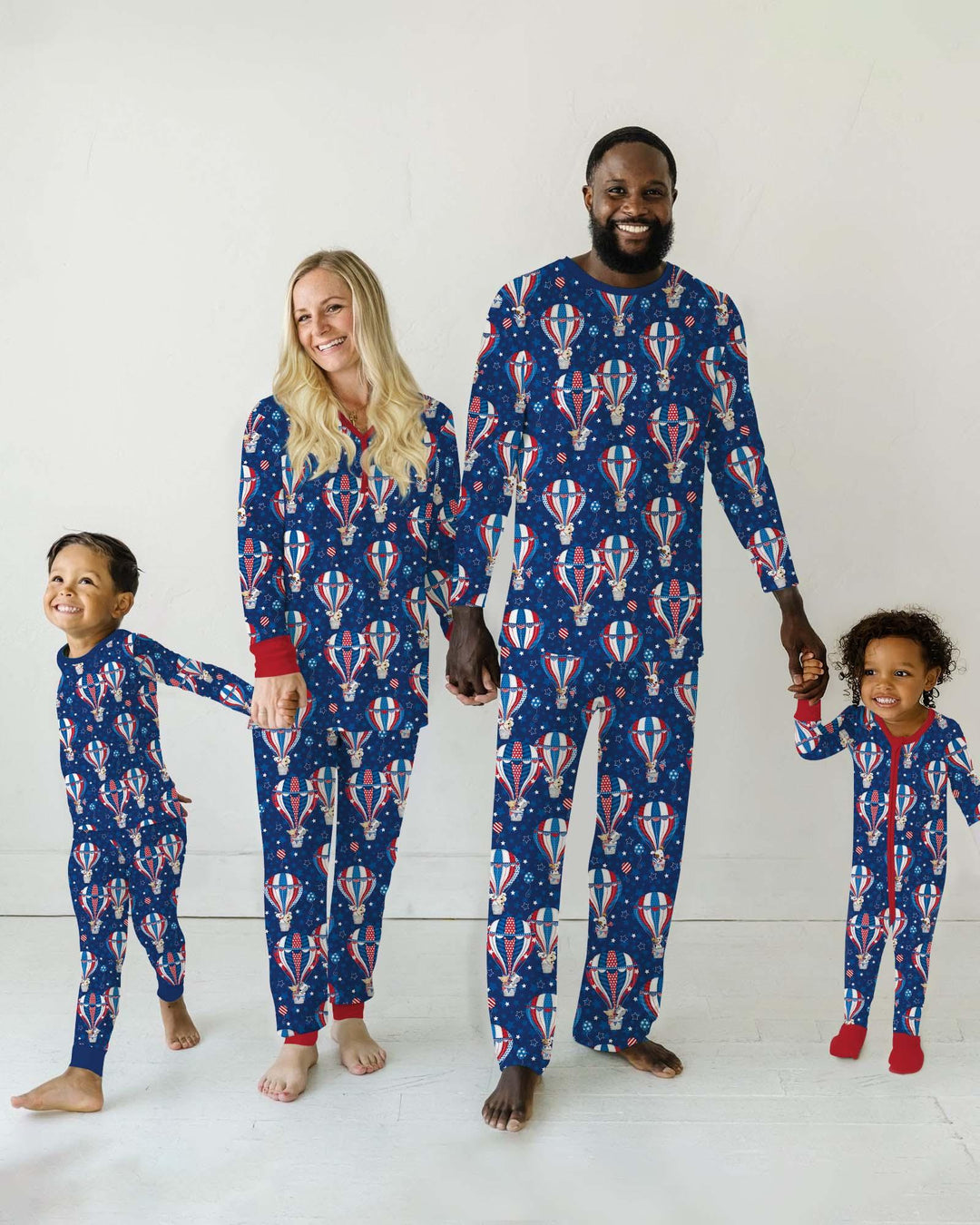 Patriotic Pups in Hot Air Balloons Family Matching Bamboo Convertible Zippy