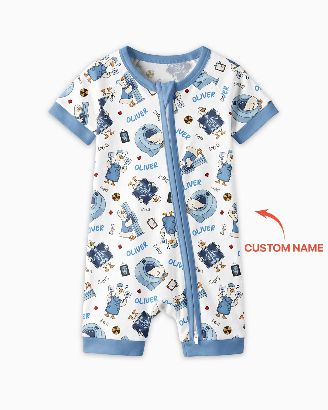 Plantilla PERSONALIZADA de Bambú Pijama Corto con Cremallera