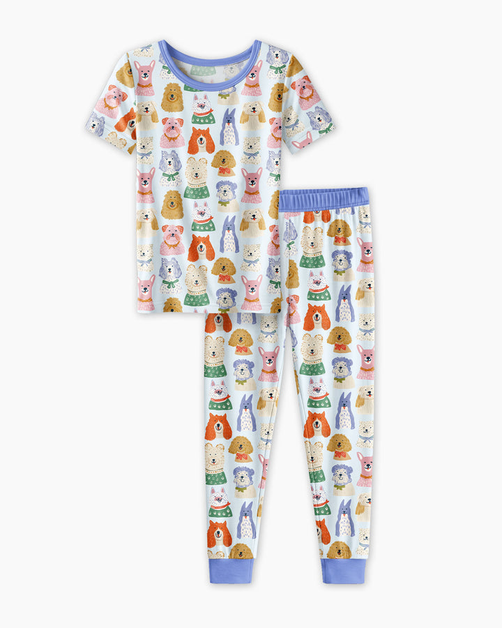 Puppy Portrait Bamboo Two Piece Short Sleeve Pajama Set