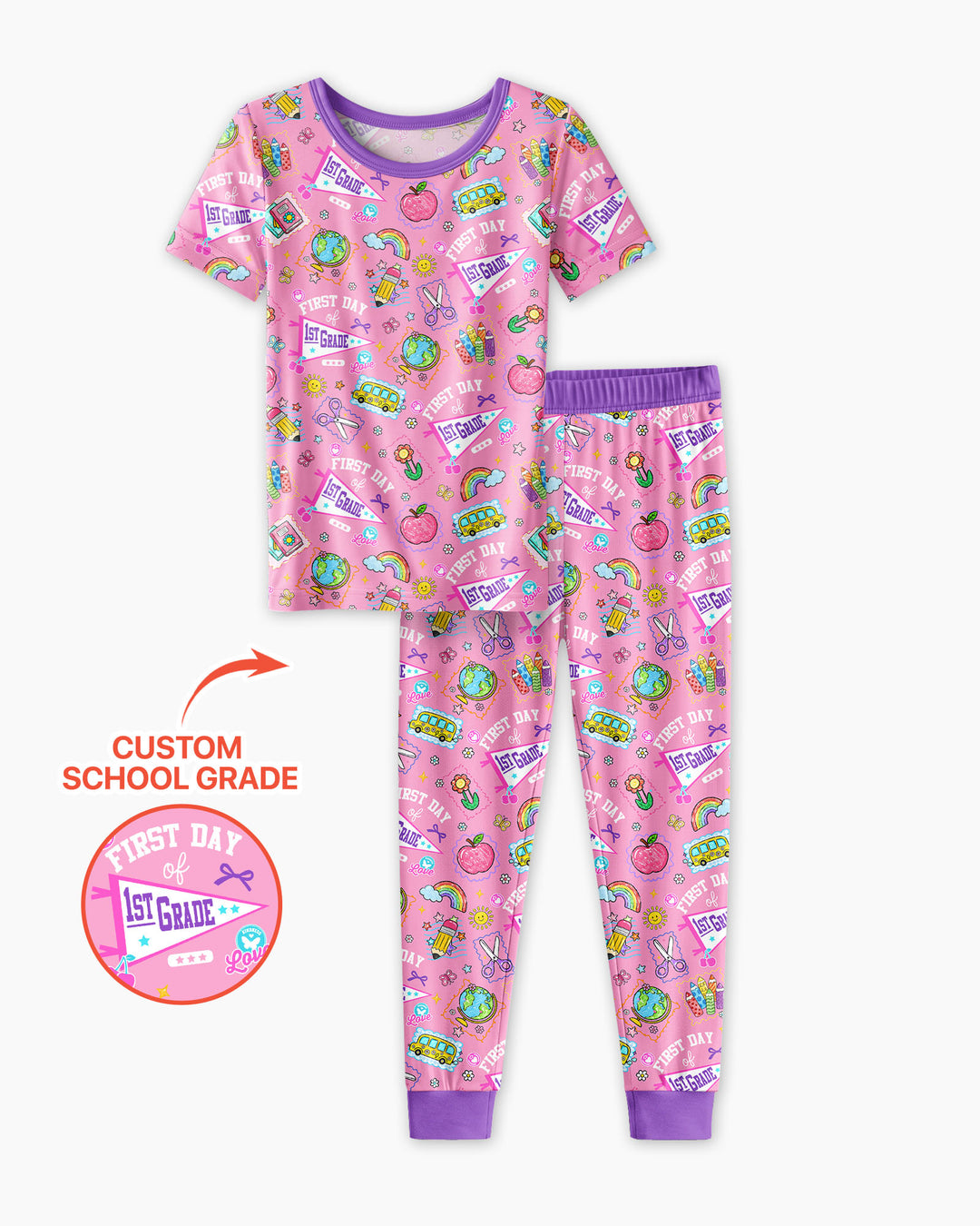 Zweiteiliges, kurzärmliges Pyjama-Set mit Marienkäfern