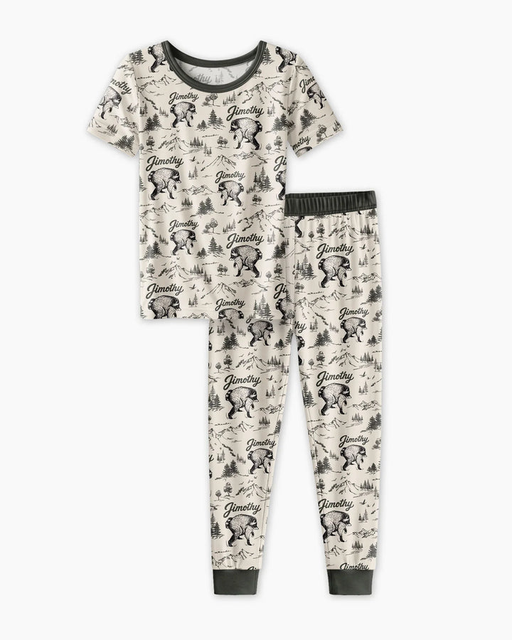 Conjunto de pijama de dos piezas de manga corta de bambú