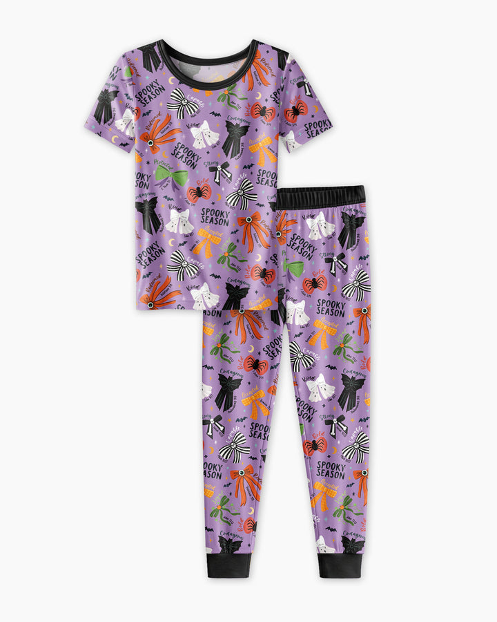 Spooky Bows Spooky Season Bamboo Two Piece Short Sleeve Pajama Set