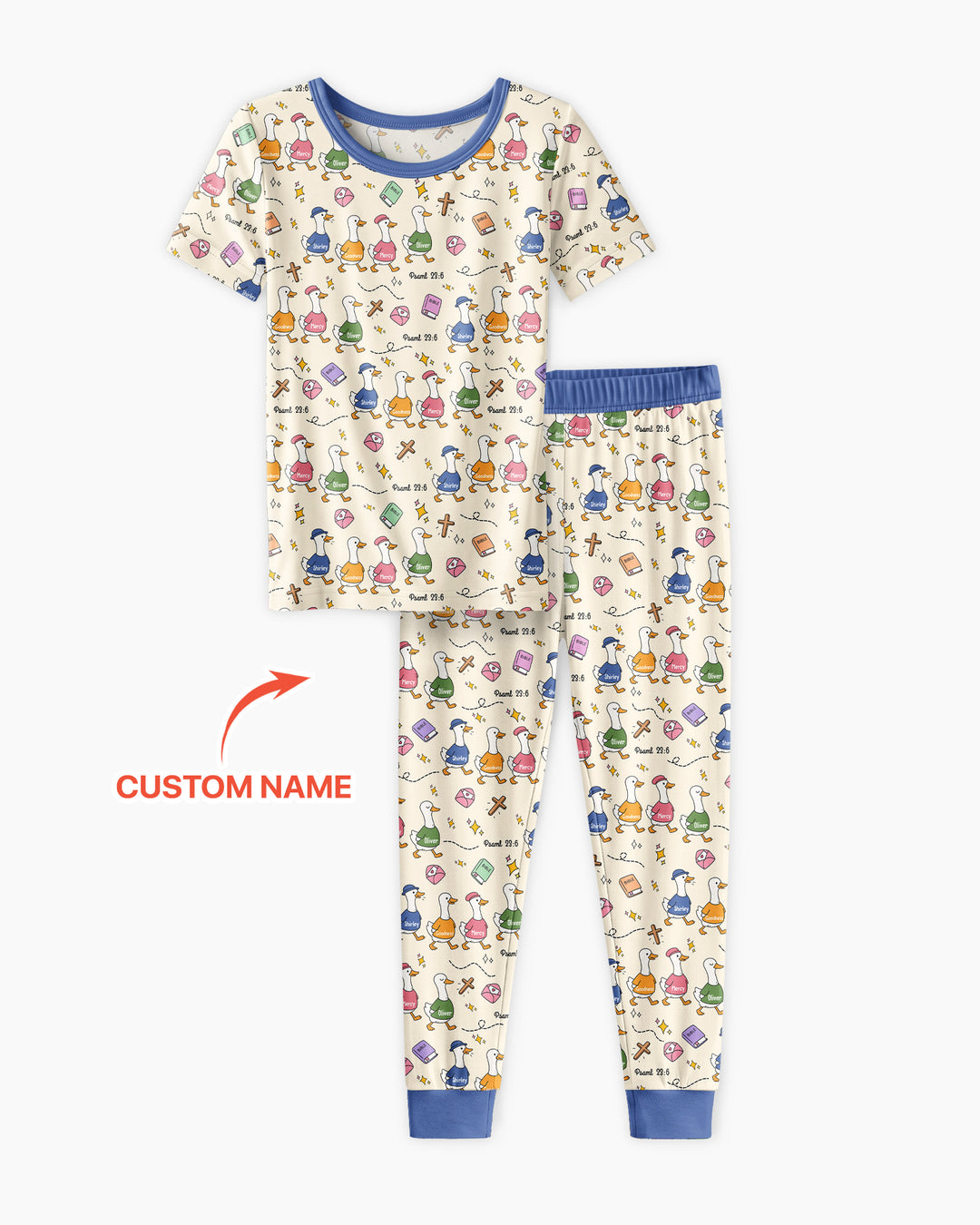 Psalm 23:6 Matching Family Bamboo Two Piece Short Sleeve Pajama Set