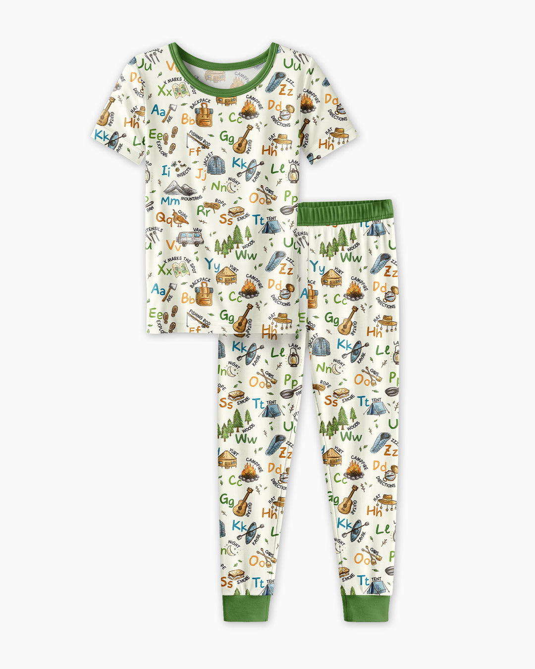 Conjunto de pijama de dos piezas de manga corta de bambú