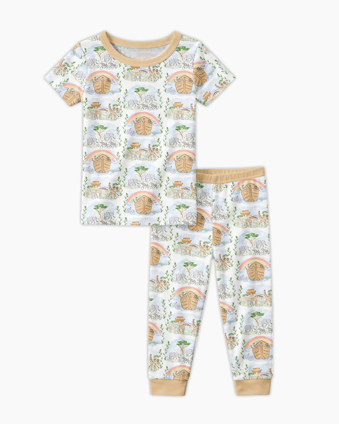 Noah And The Ark Bamboo Two Piece Short Sleeve Pajama Set