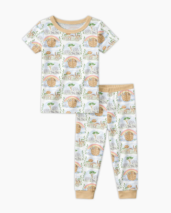 Noah And The Ark Bamboo Two Piece Short Sleeve Pajama Set
