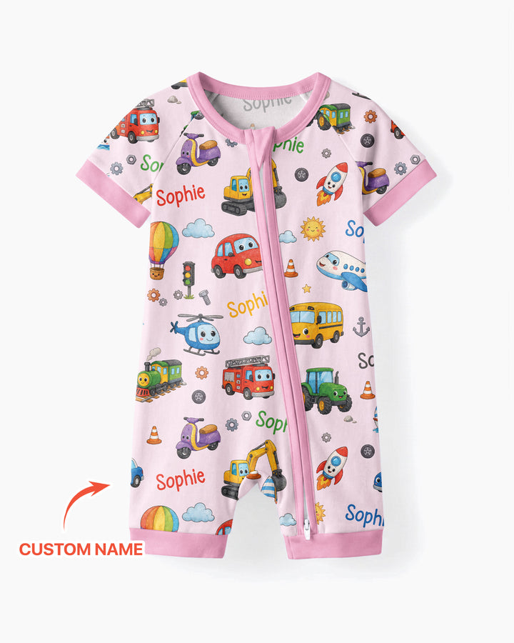 Plantilla PERSONALIZADA de Bambú Pijama Corto con Cremallera