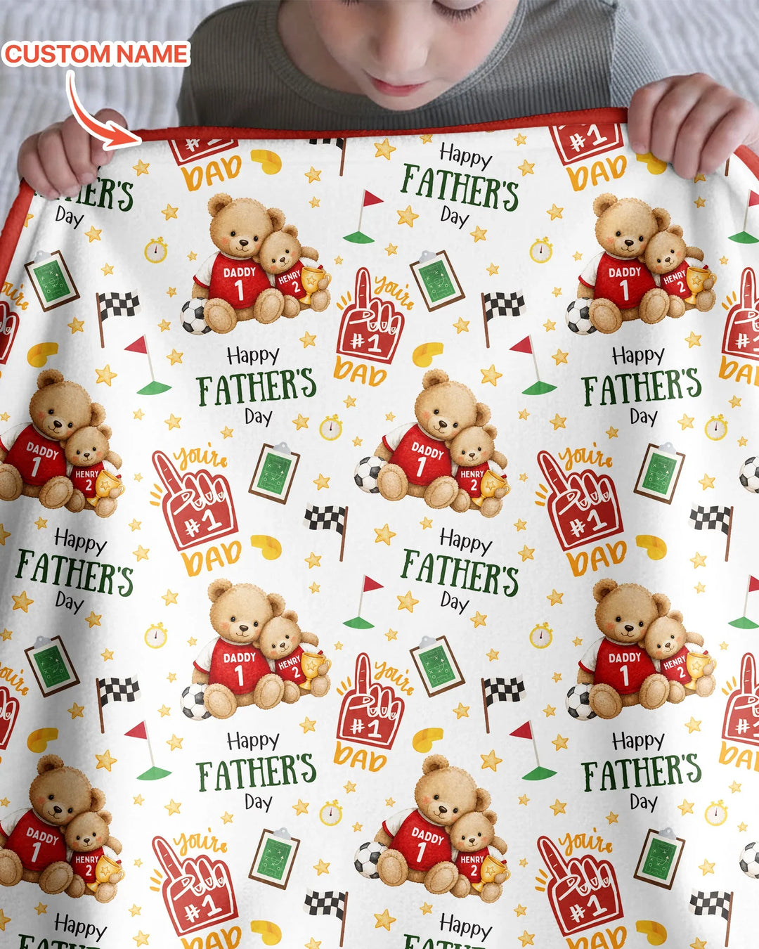 You're #1 Dad Daddy & Me Matching Bamboo Blanket