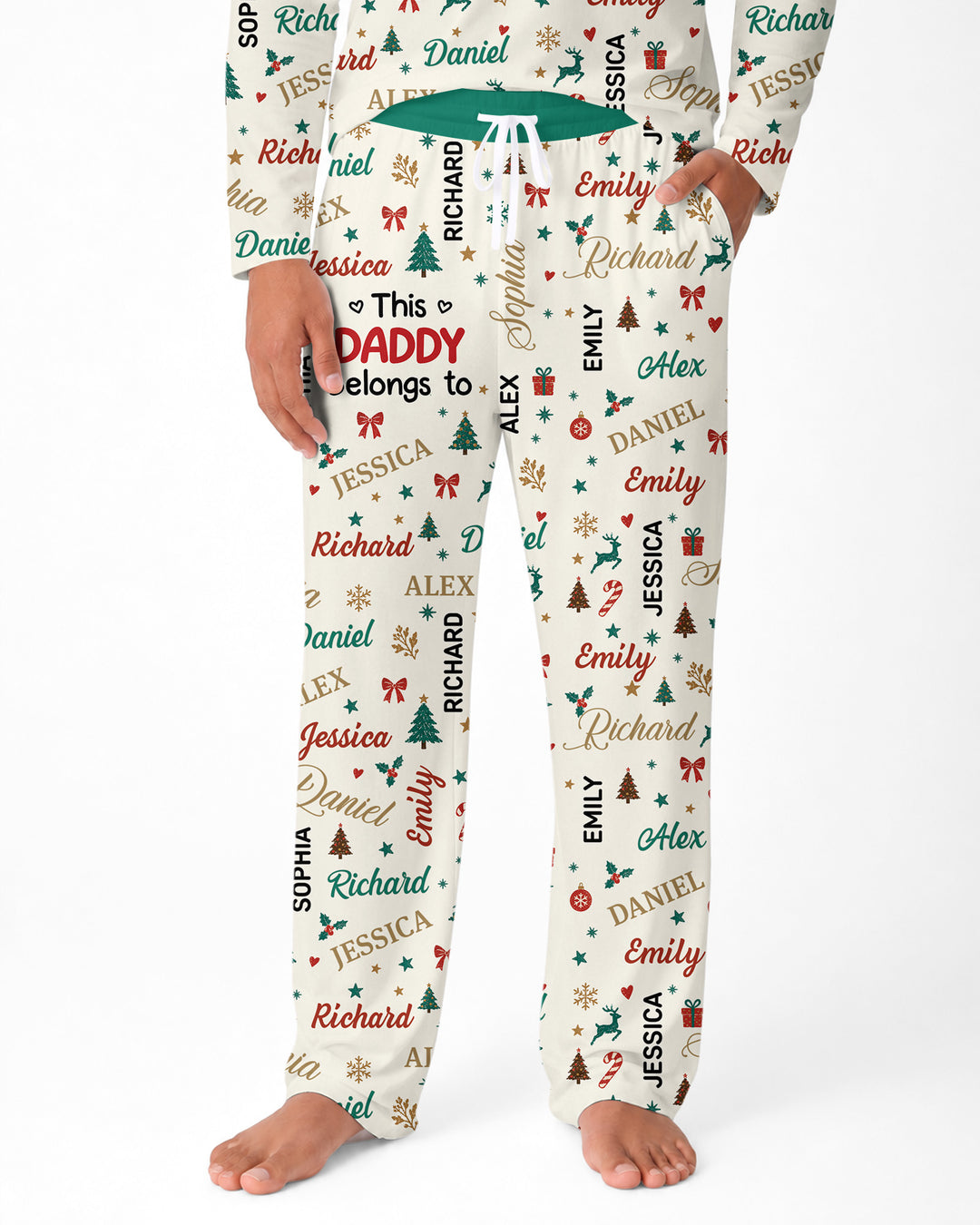 Custom Daddy Christmas Belongs To Bamboo Men's Pajama Set