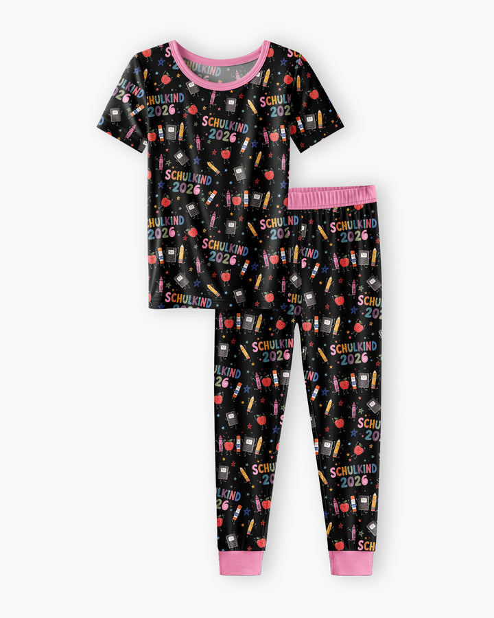 First Day Fun 2026 Bamboo Two Piece Short Sleeve Pajama Set