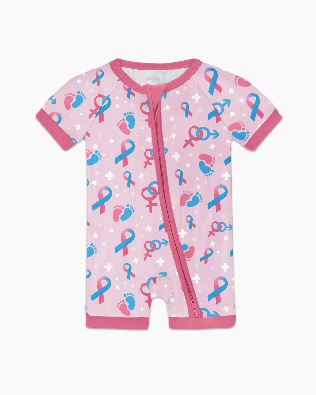 Infertility Awareness Blue and Pink Bamboo Shorty Zippy
