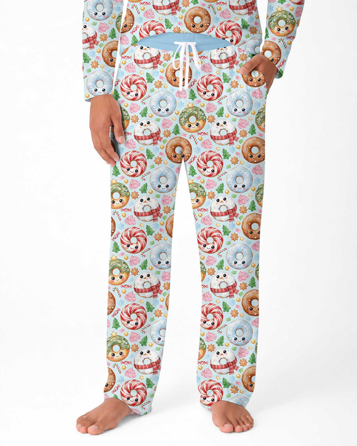 Kawaii Christmas Donuts Bamboo Men's Pajama Set