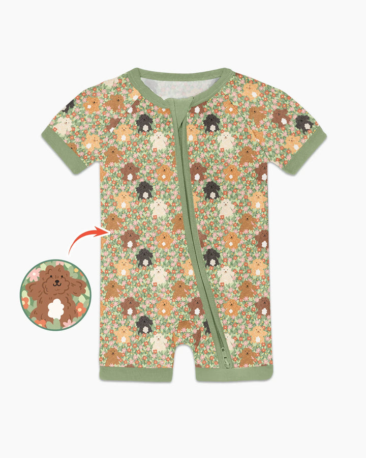 Puppy Garden Family Matching Bamboo Shorty Zippy