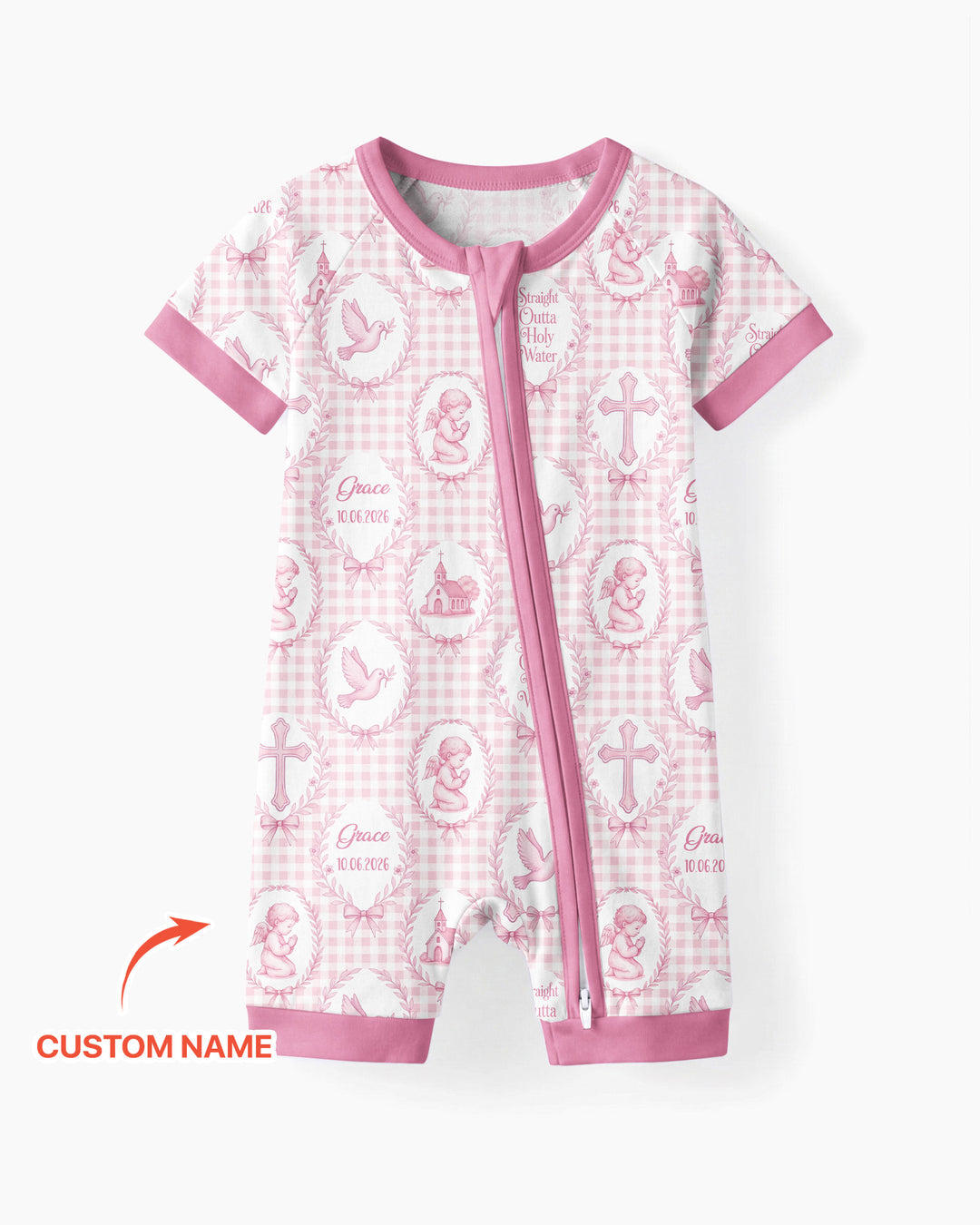 Custom Name Baptism Straight Outta Holy Water Bamboo Shorty Zippy