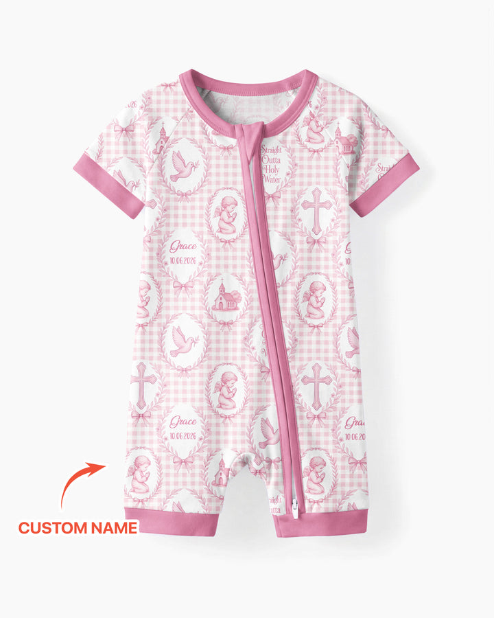Custom Name Baptism Straight Outta Holy Water Bamboo Shorty Zippy