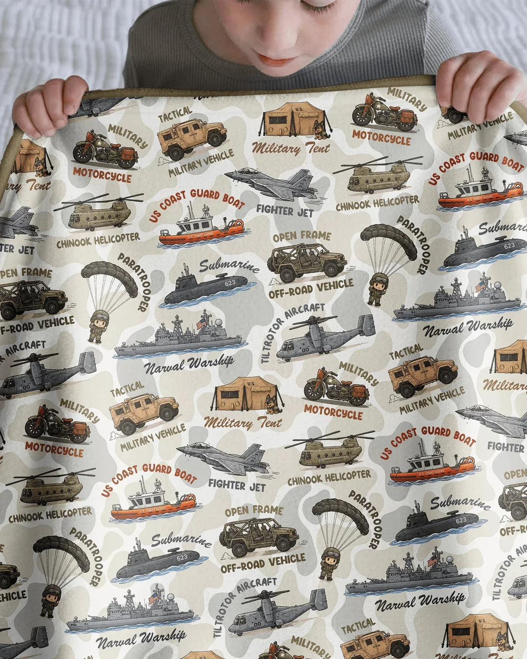 Little Hero Military Family Matching Bamboo Blanket