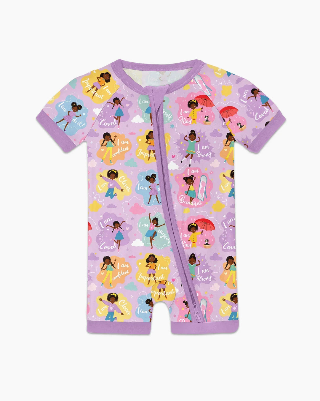 African American Girl I Am Loved Bamboo Shorty Zippy
