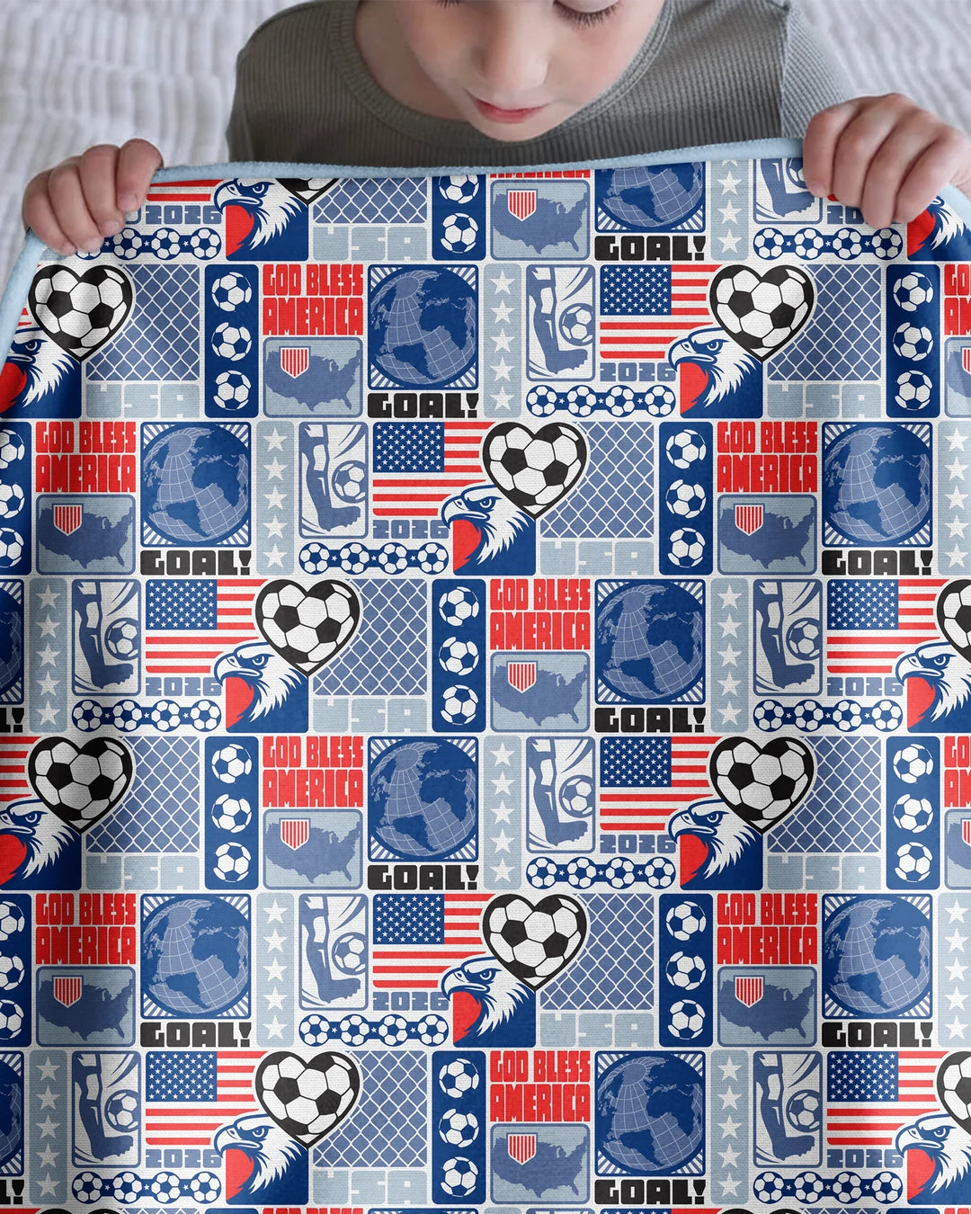 World Soccer God Bless America Bamboo Blanket