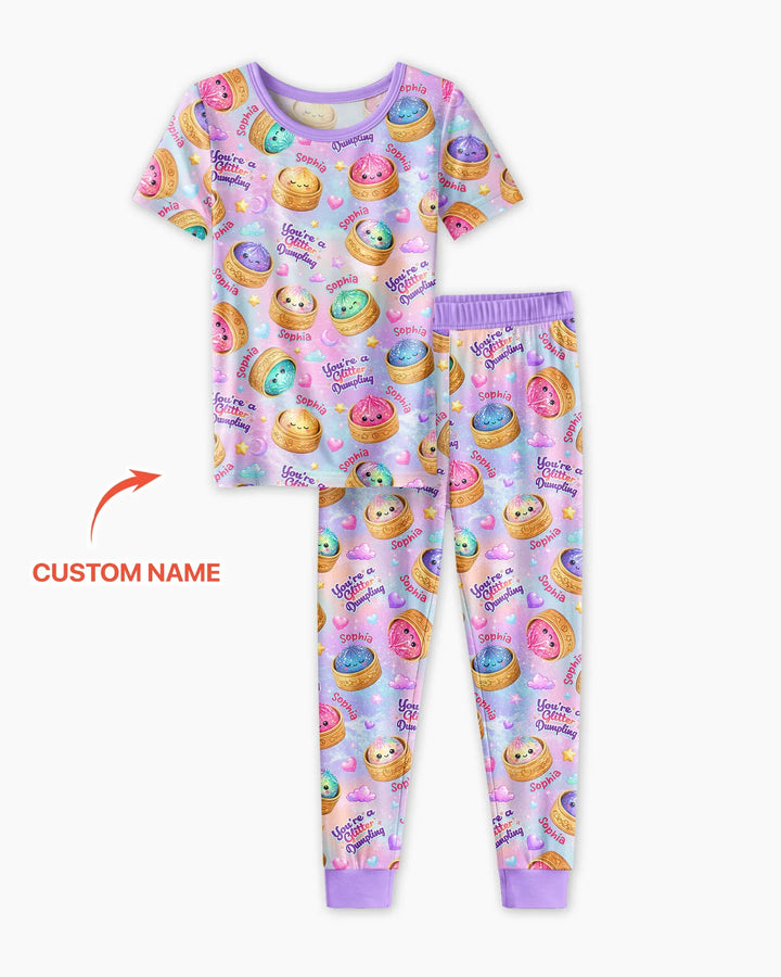 Conjunto de pijama de dos piezas de bambú de manga corta, plantilla personalizada