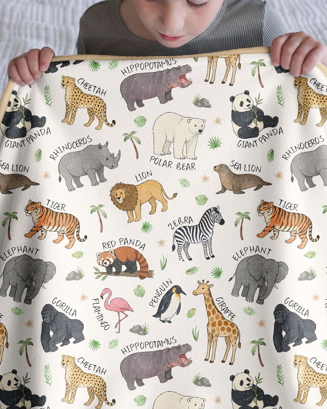 Safari Animals Bamboo Blanket
