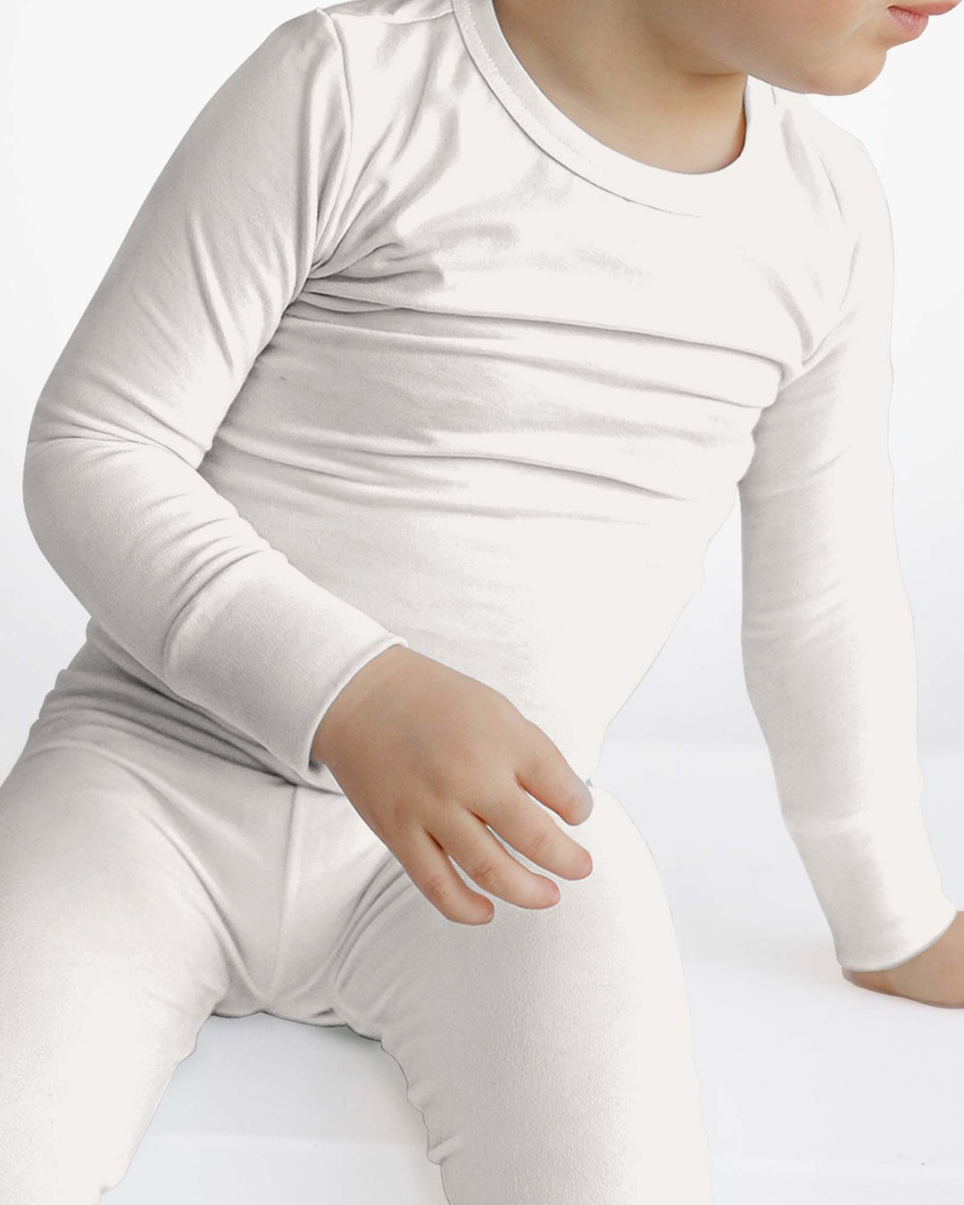 Conjunto de pijama de dos piezas de bambú en blanco antiguo