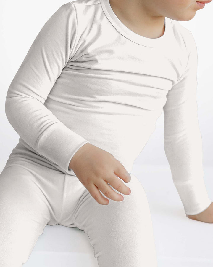 Conjunto de pijama de dos piezas de bambú en blanco antiguo
