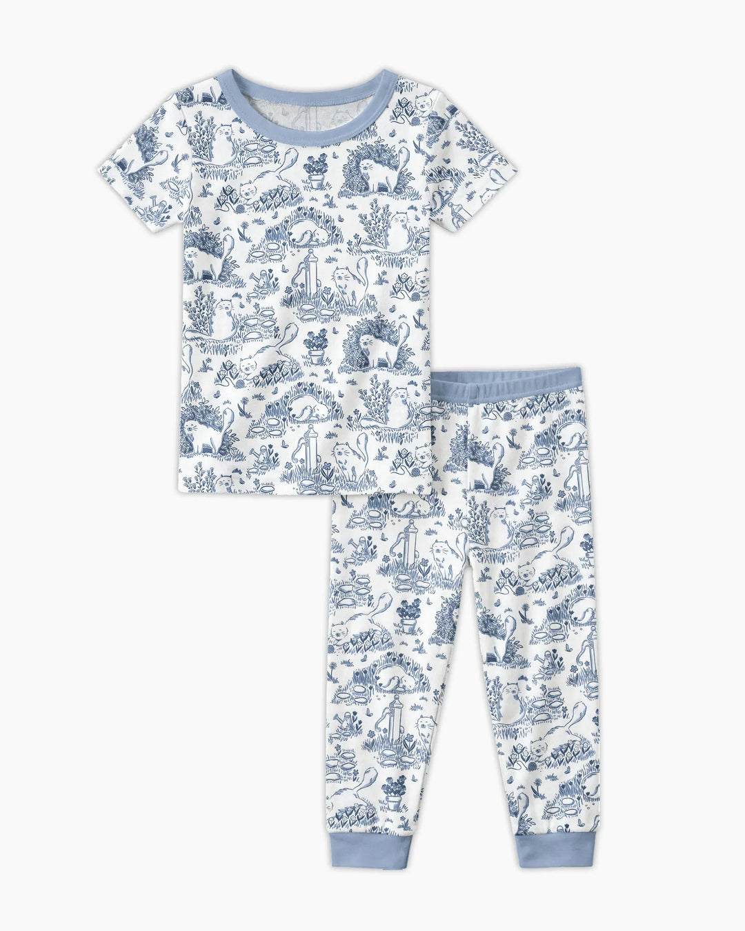 Conjunto de pijama de dos piezas de manga corta de bambú