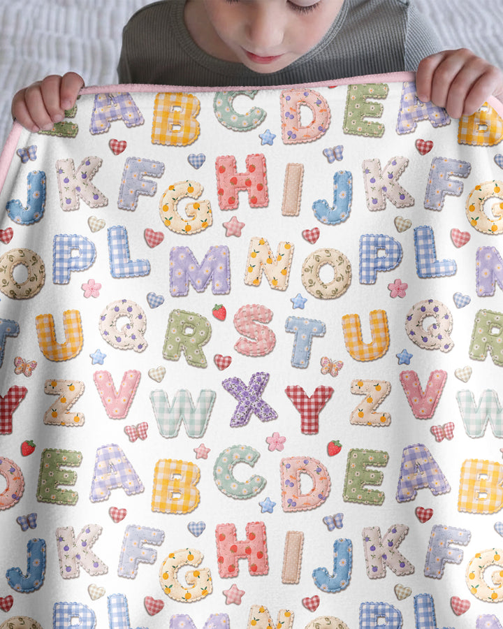 Fabric Alphabet Letters Bamboo Blanket