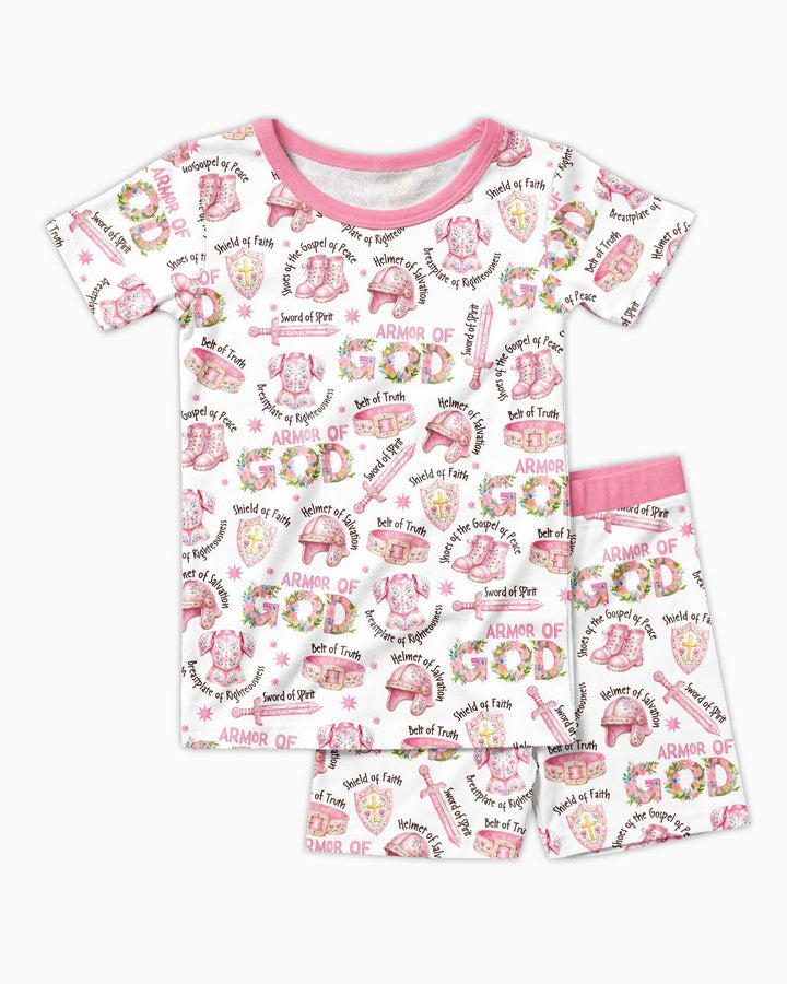 Put On The Full Armor Of God Bamboo Two Piece Short Sleeve Shorts Pajama Set