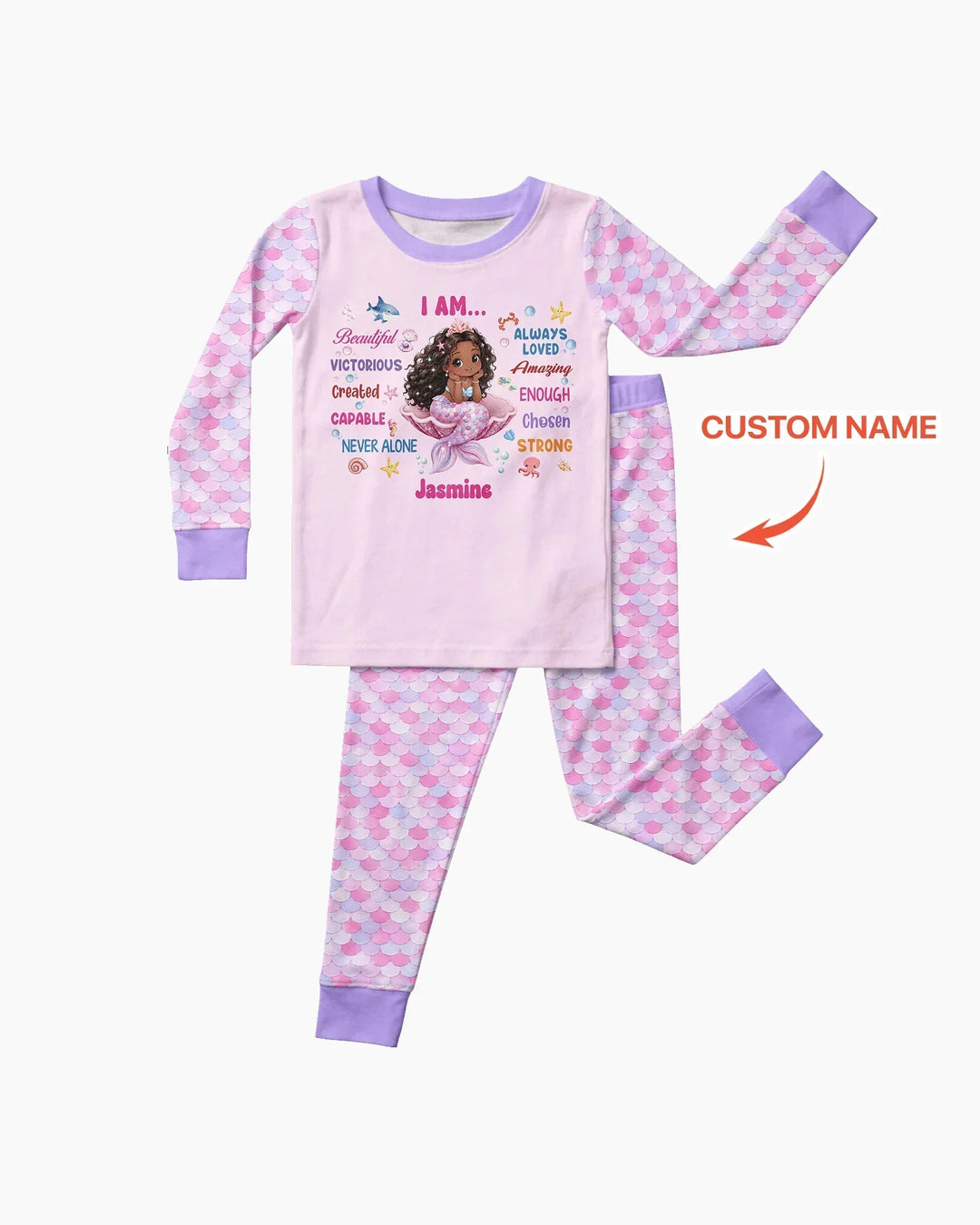 Conjunto de pijama de dos piezas de bambú con mangas largas, plantilla PERSONALIZADA