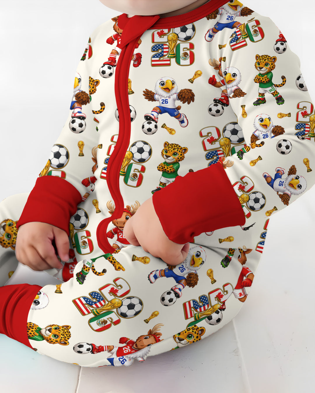 Cute Soccer Mascots USA CAN MEX Bamboo Convertible Zippy