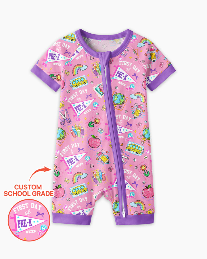Plantilla PERSONALIZADA de Bambú Pijama Corto con Cremallera